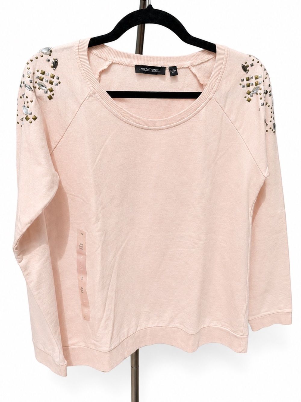 Notations Embellished Shoulder Sweatshirt – Women’s Size Small – NWT - Picture 2 of 8